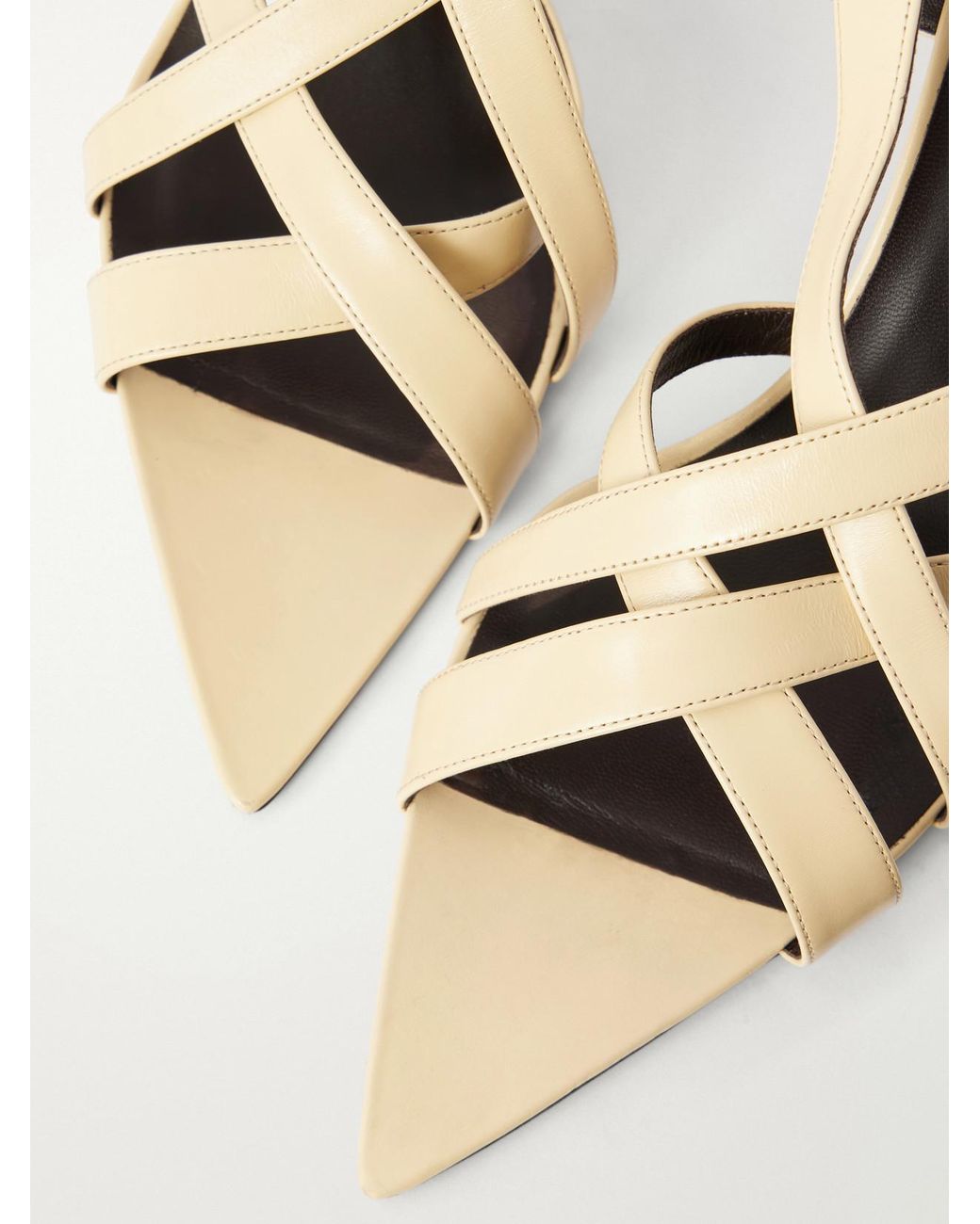 Khaite Natural Sadie 14 Leather Sandals