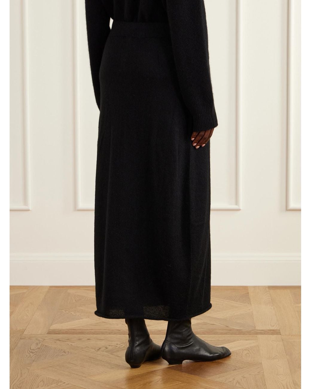 Lauren Manoogian Black Bottle Alpaca-Blend Midi Skirt