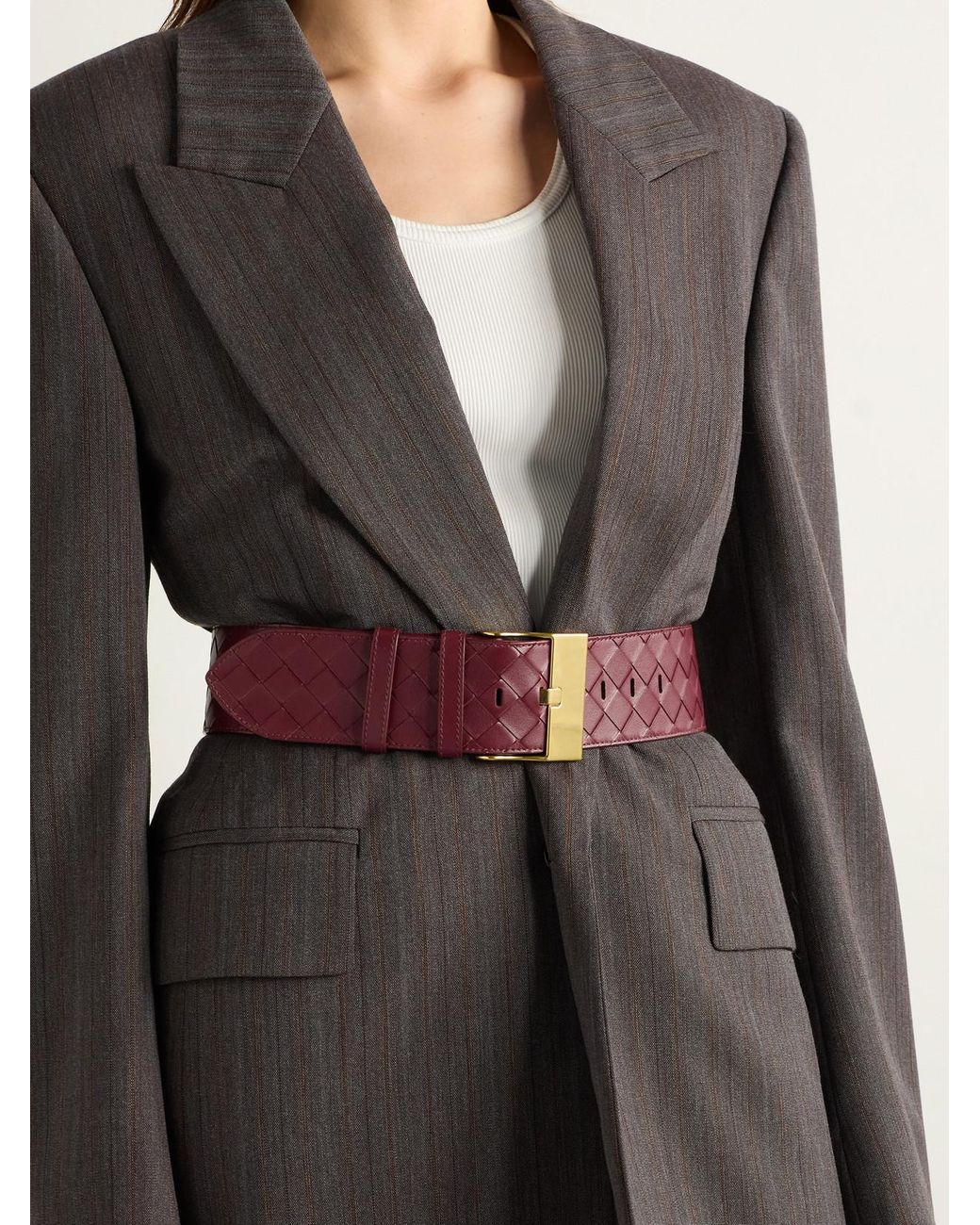 Bottega Veneta Purple Intrecciato Leather Belt