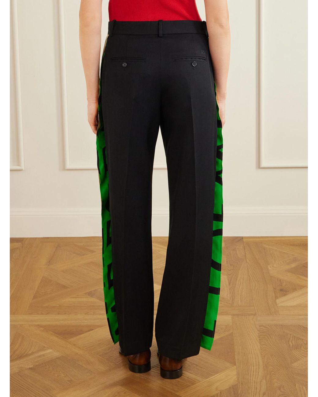 Loewe Black Striped Wool Straight-Leg Pants