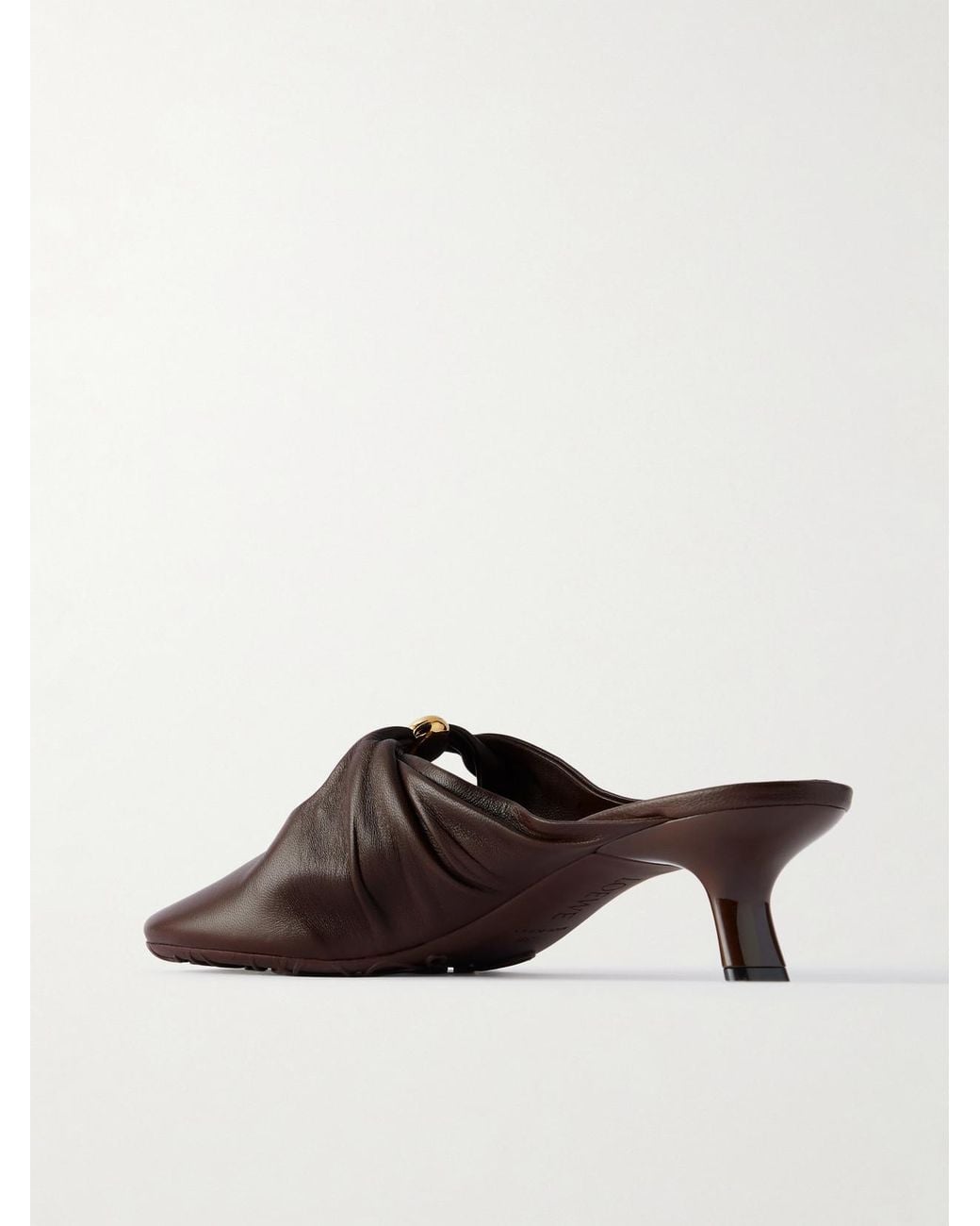 Loewe Brown Pebble Embellished Cutout Leather Mules