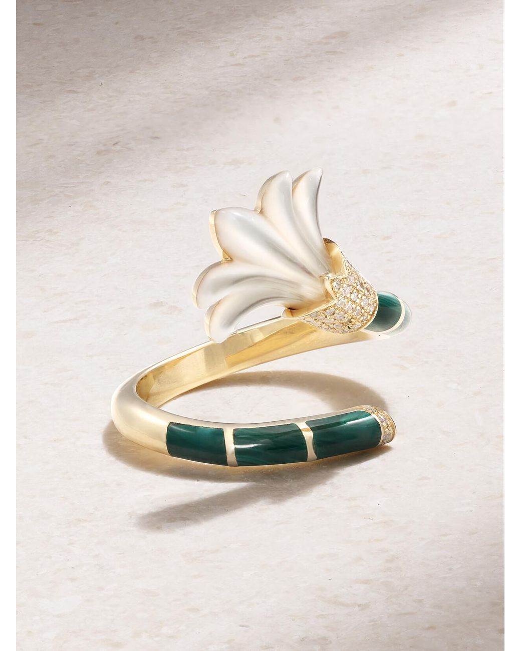 L'Atelier Nawbar Metallic The Flower 18-Karat Multi-Stone Ring