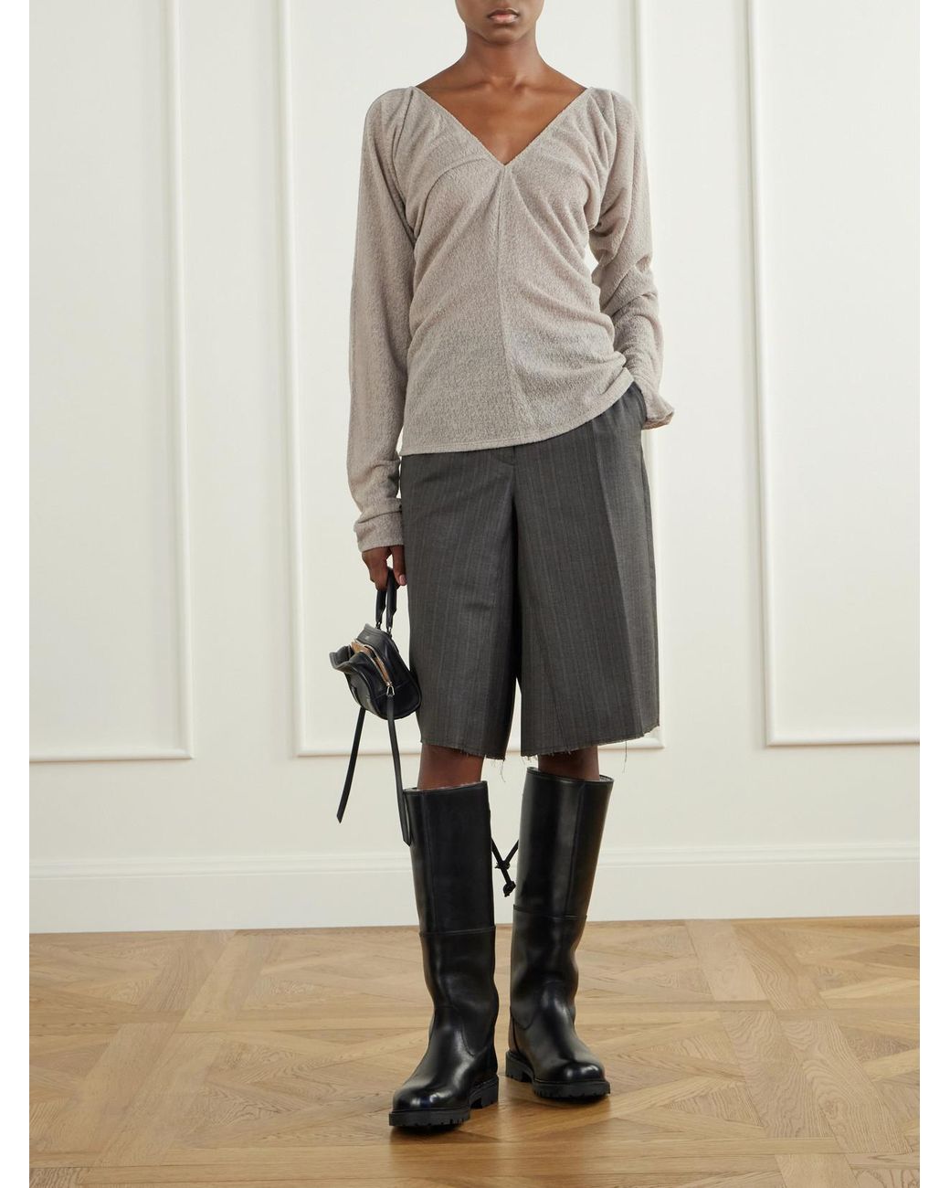 Our Legacy Gray Cheer Wool-Blend Blouse