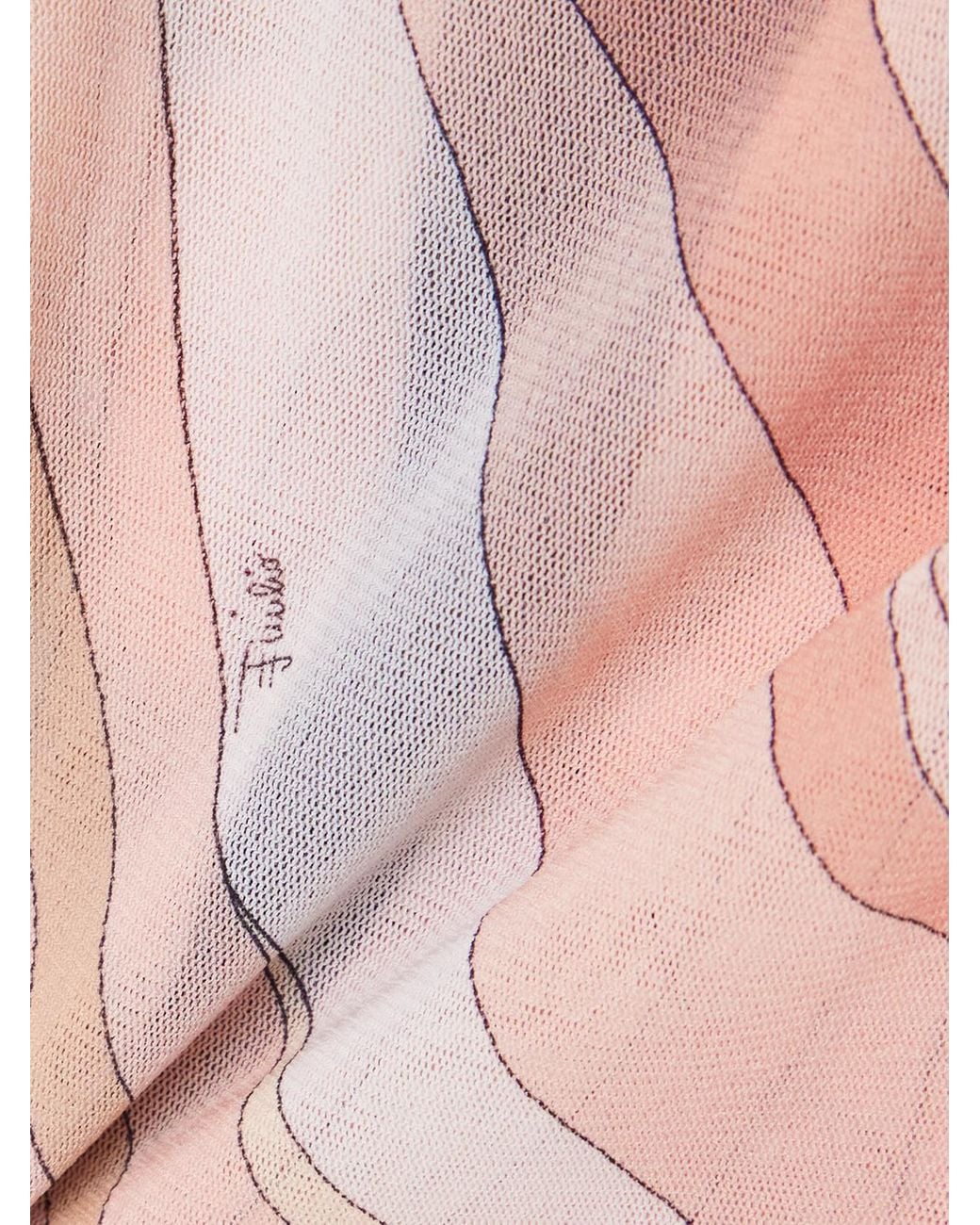 PUCCI Printed Mesh Maxi Dress in Pink | Lyst