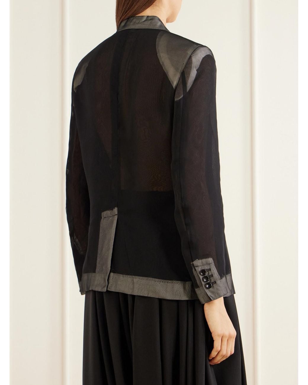 Comme des Garçons Green Sheer Georgette Blazer