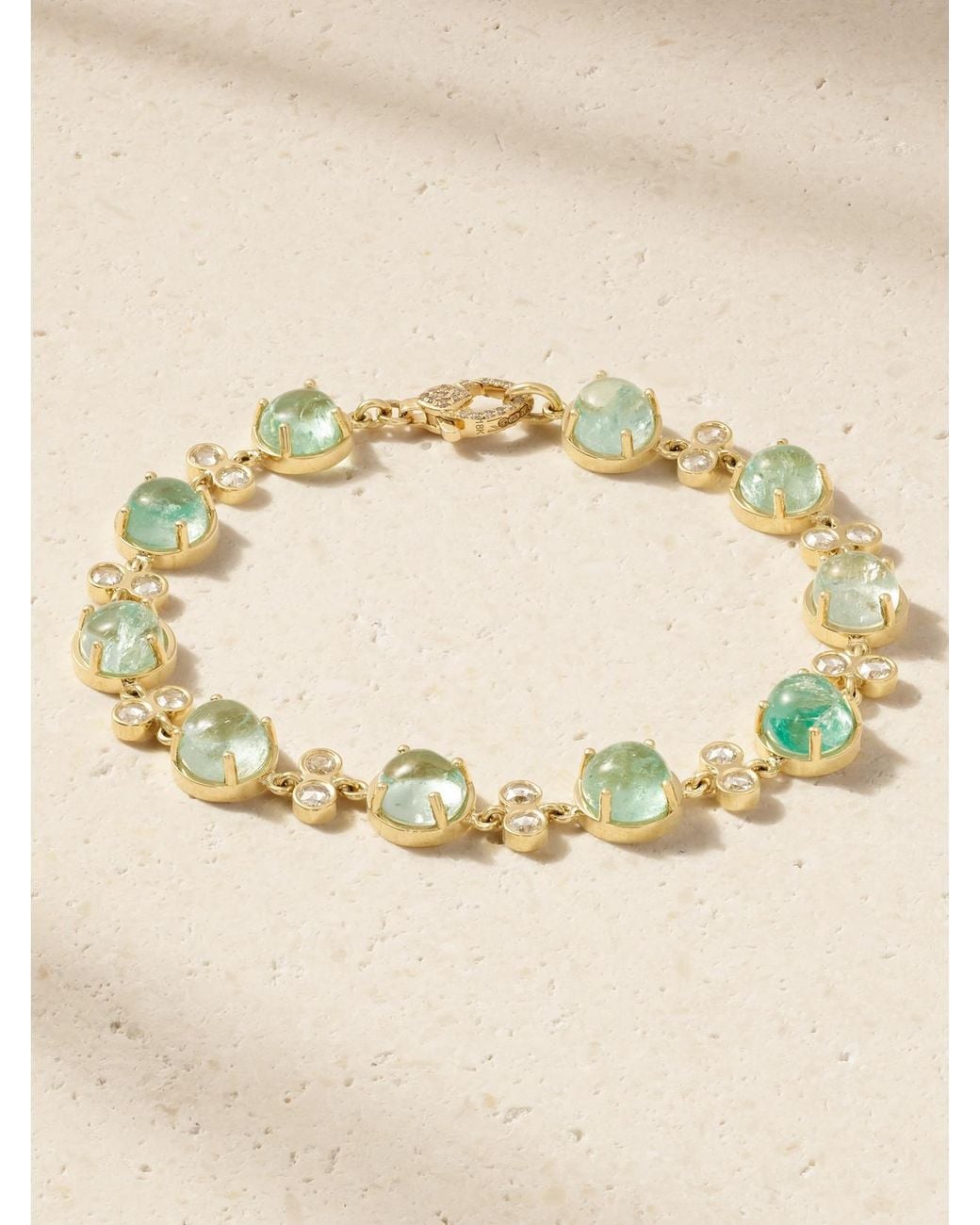 Ileana Makri Natural 18-Karat, Emerald And Diamond Bracelet