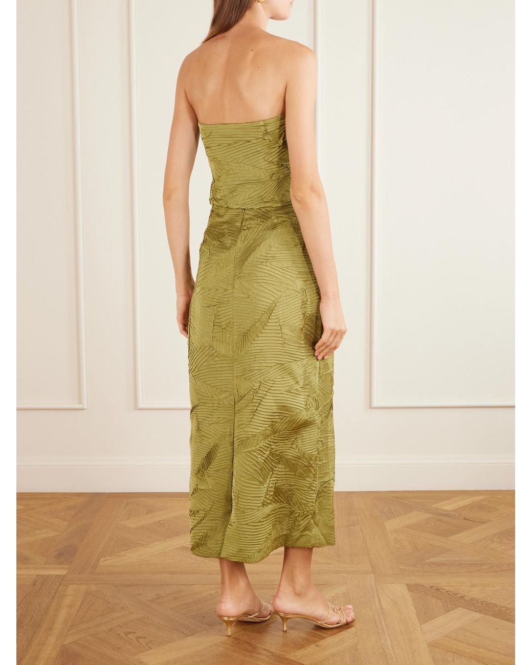 Ulla Johnson Green Heleen Cropped Satin Tank