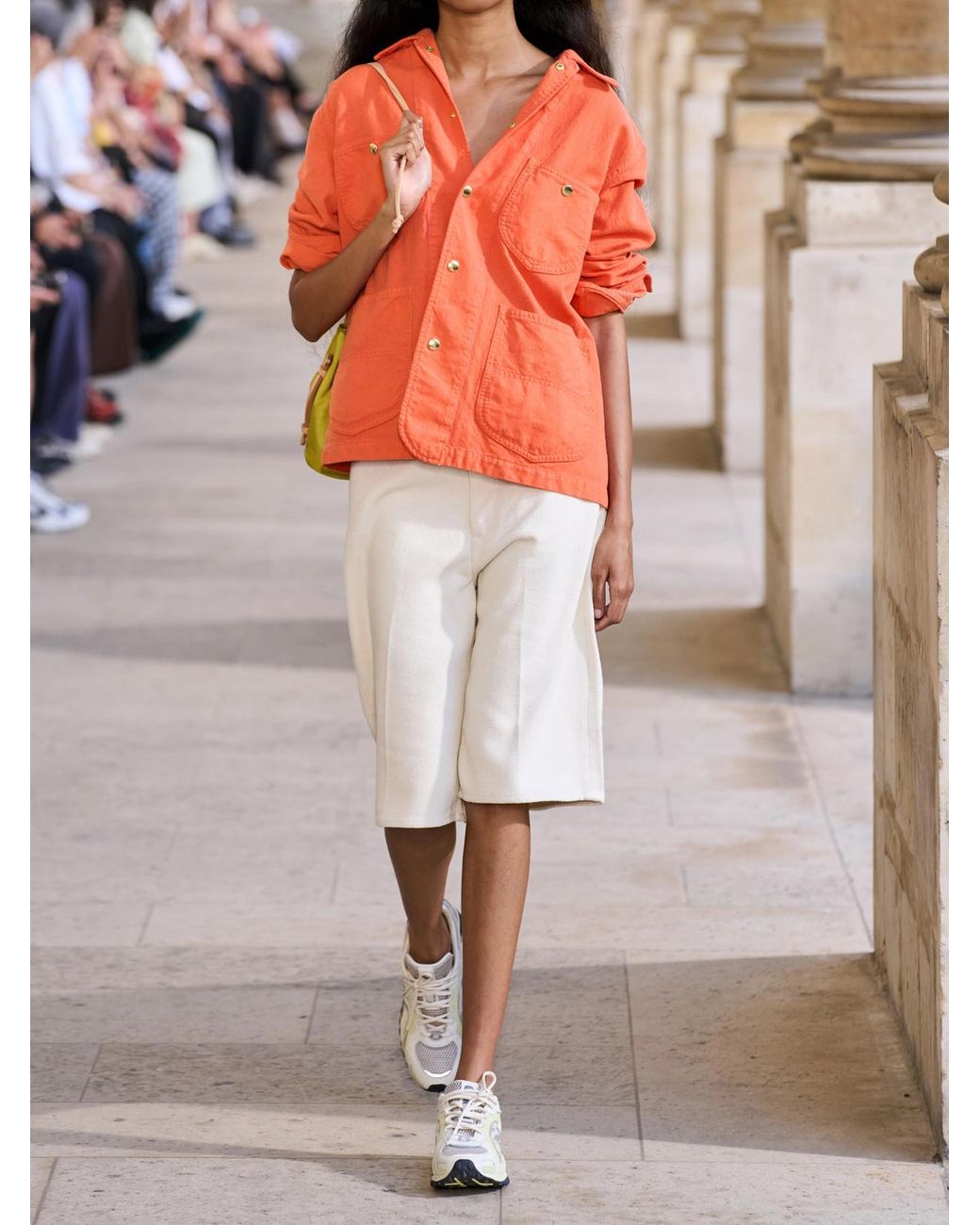 Auralee Orange Wool, Cotton And Linen-Blend Jacket