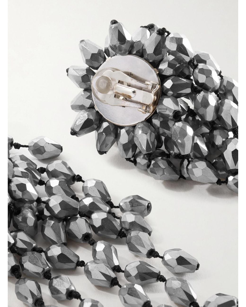 Isabel Marant White Hanabi-Tone Crystal Clip Earrings