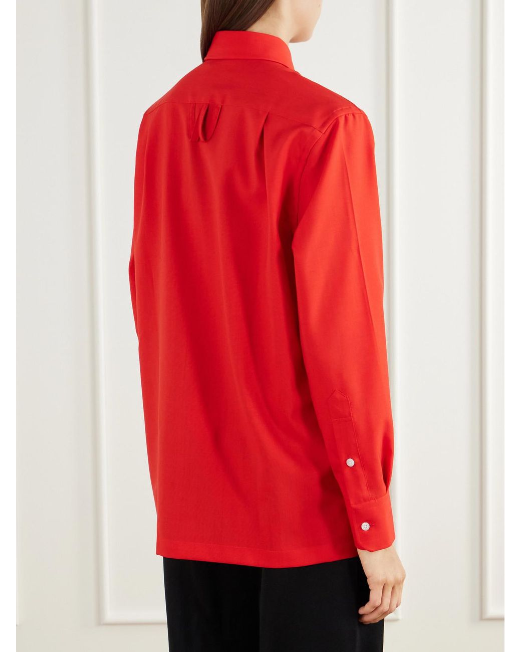 Willy Chavarria Red Wool-Twill Shirt