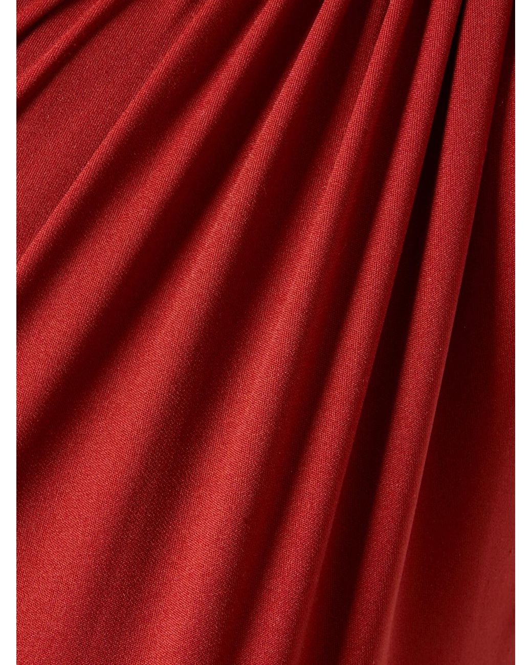 Bottega Veneta Red One-Shoulder Embellished Swimsuit
