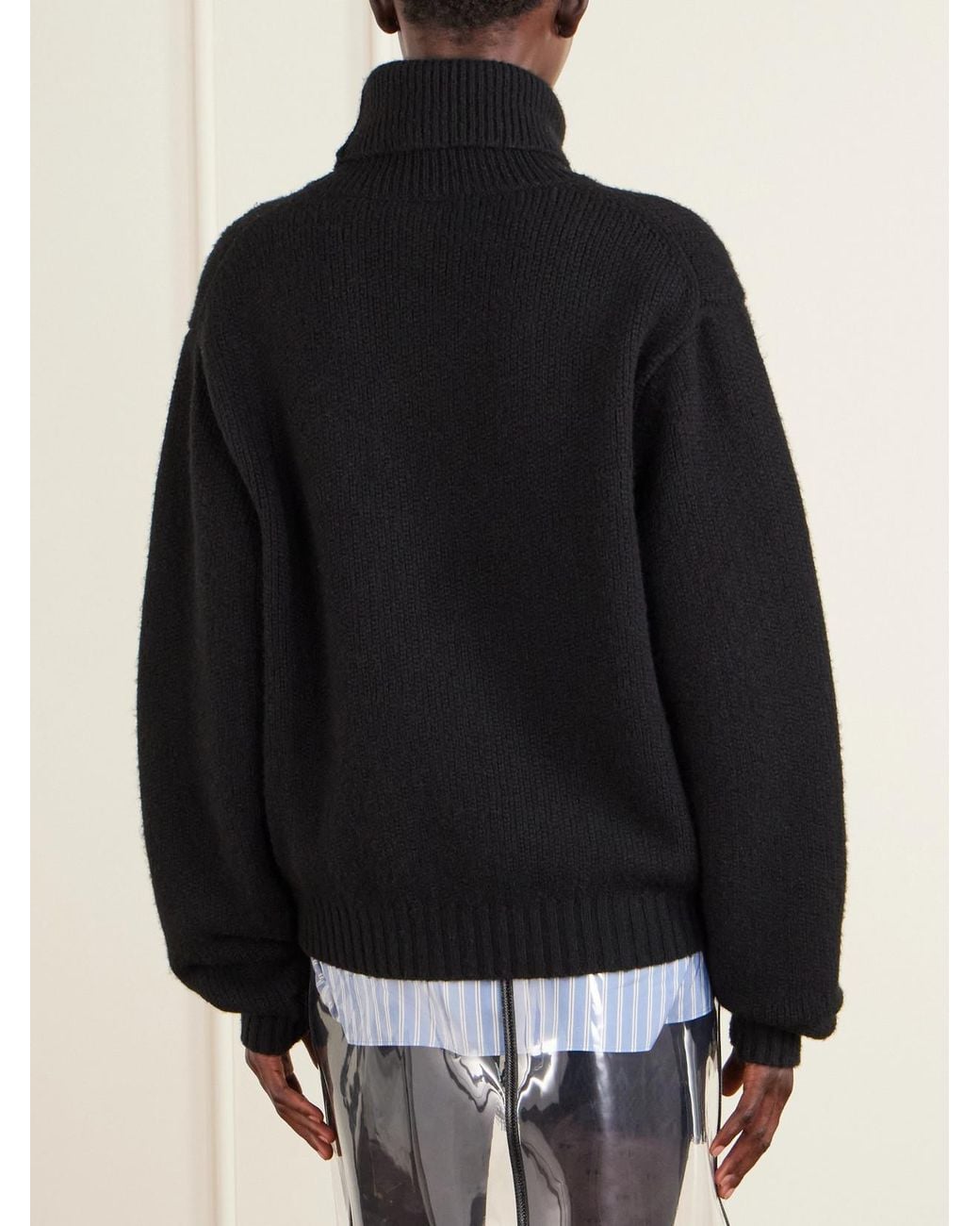 Tom Ford Black Wool, Cashmere And Mohair-Blend Turtleneck Sweater