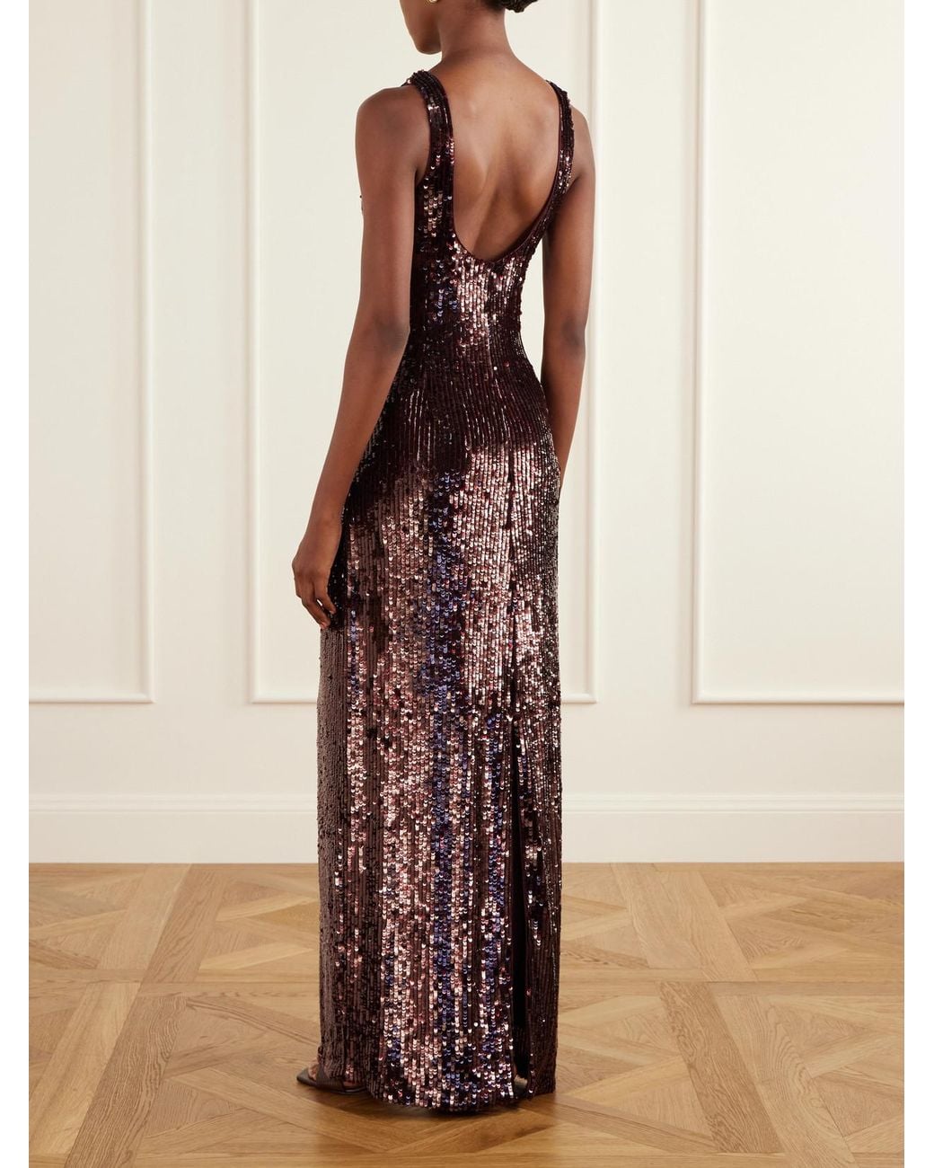 Jonathan Simkhai Red Sequined Maxi Dress