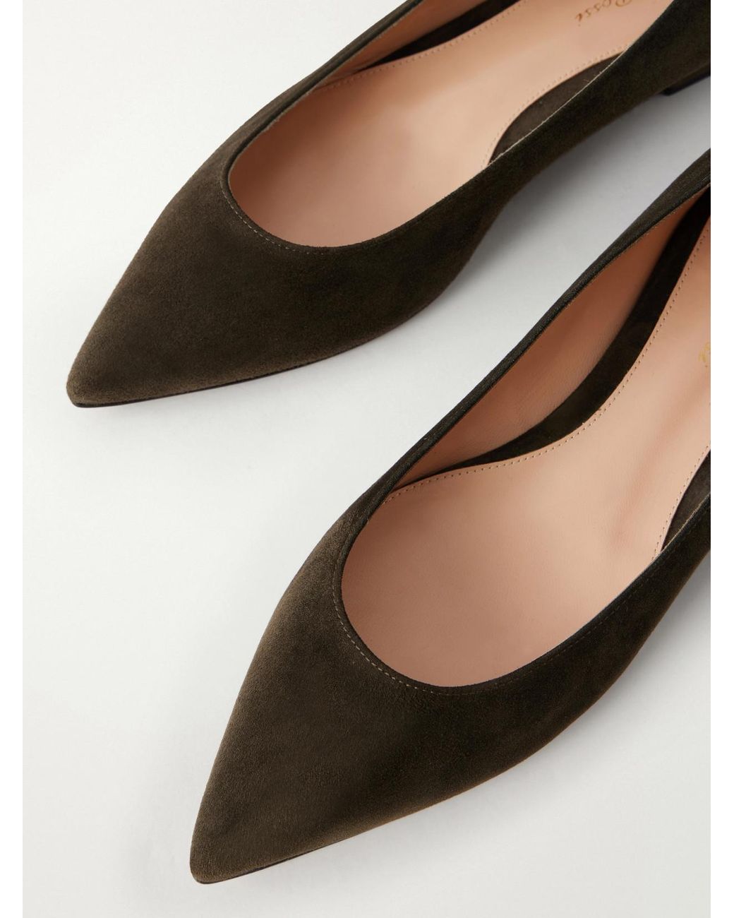 Gianvito Rossi Green Ginavito Suede Ballet Flats