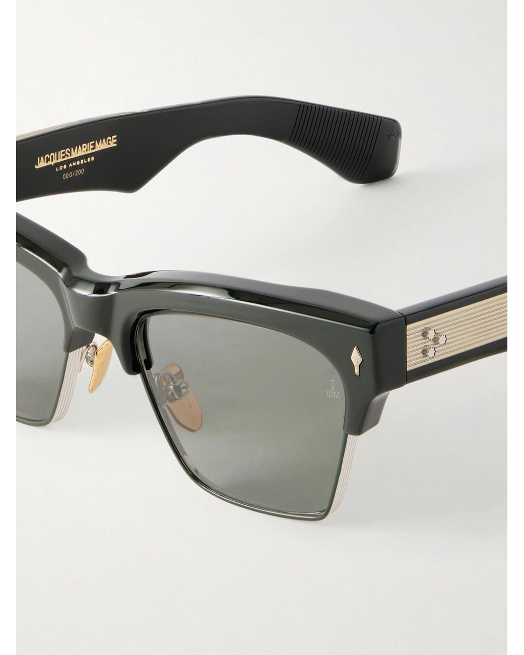 Jacques Marie Mage Black Bugsy D-Frame Acetate Sunglasses