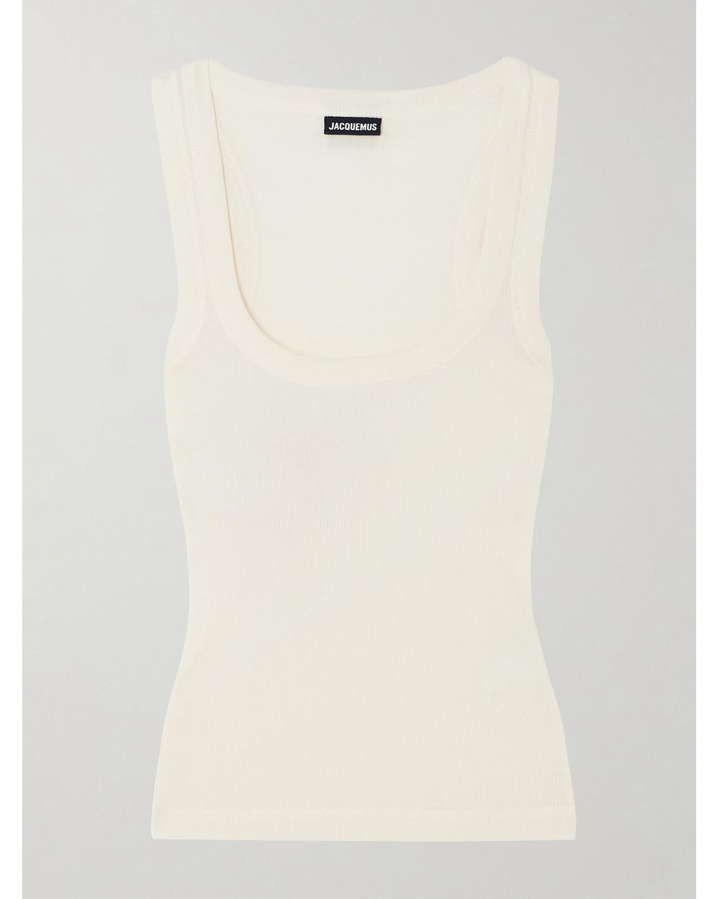 Jacquemus Le Debardeur Ribbed Cotton-jersey Tank in Natural