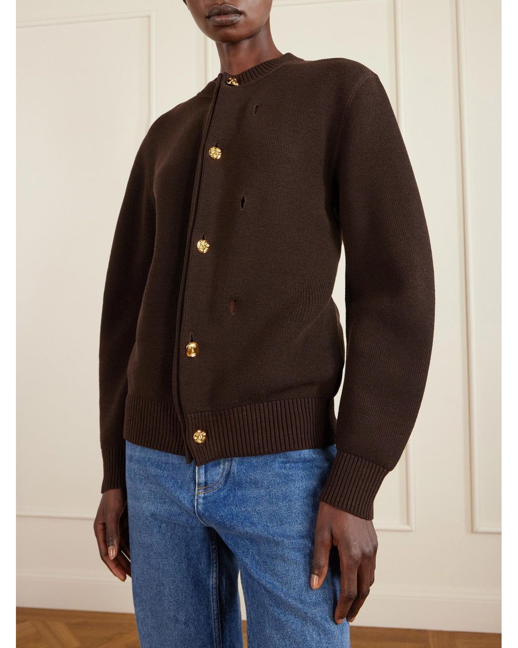 Bottega Veneta Brown Wool Cardigan