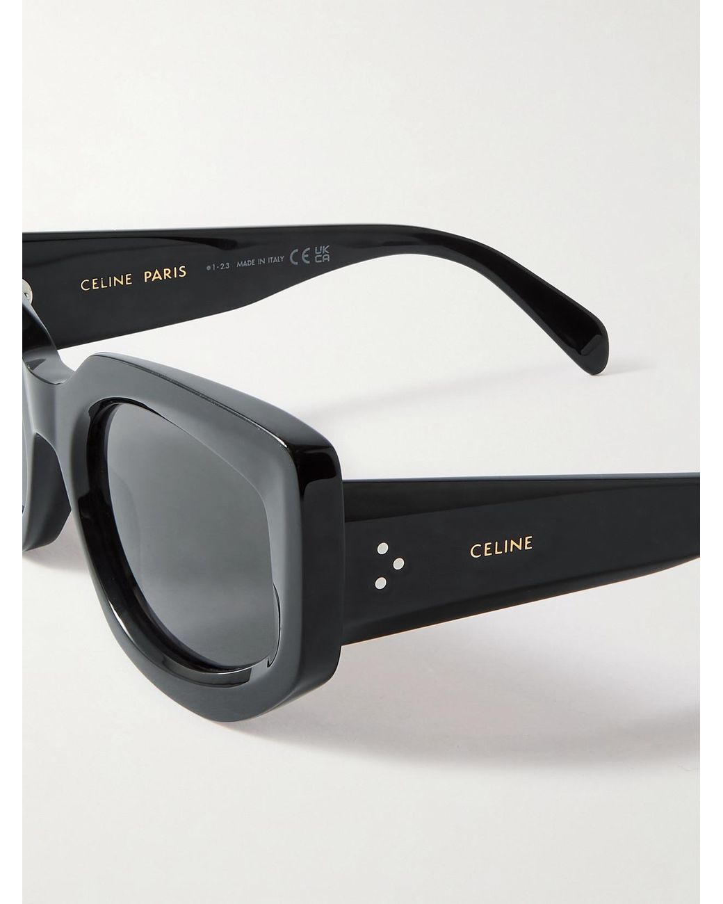 Céline Black Bold Cat-Eye Acetate Sunglasses