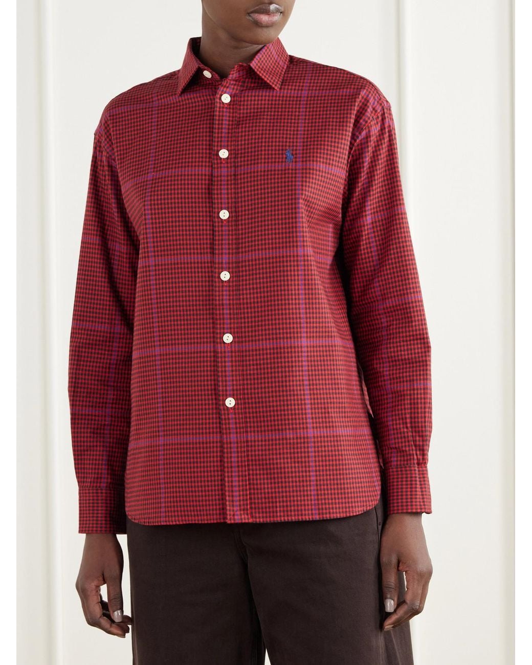 Polo Ralph Lauren Logo-Embroidered Gingham Cotton-Flannel Shirt
