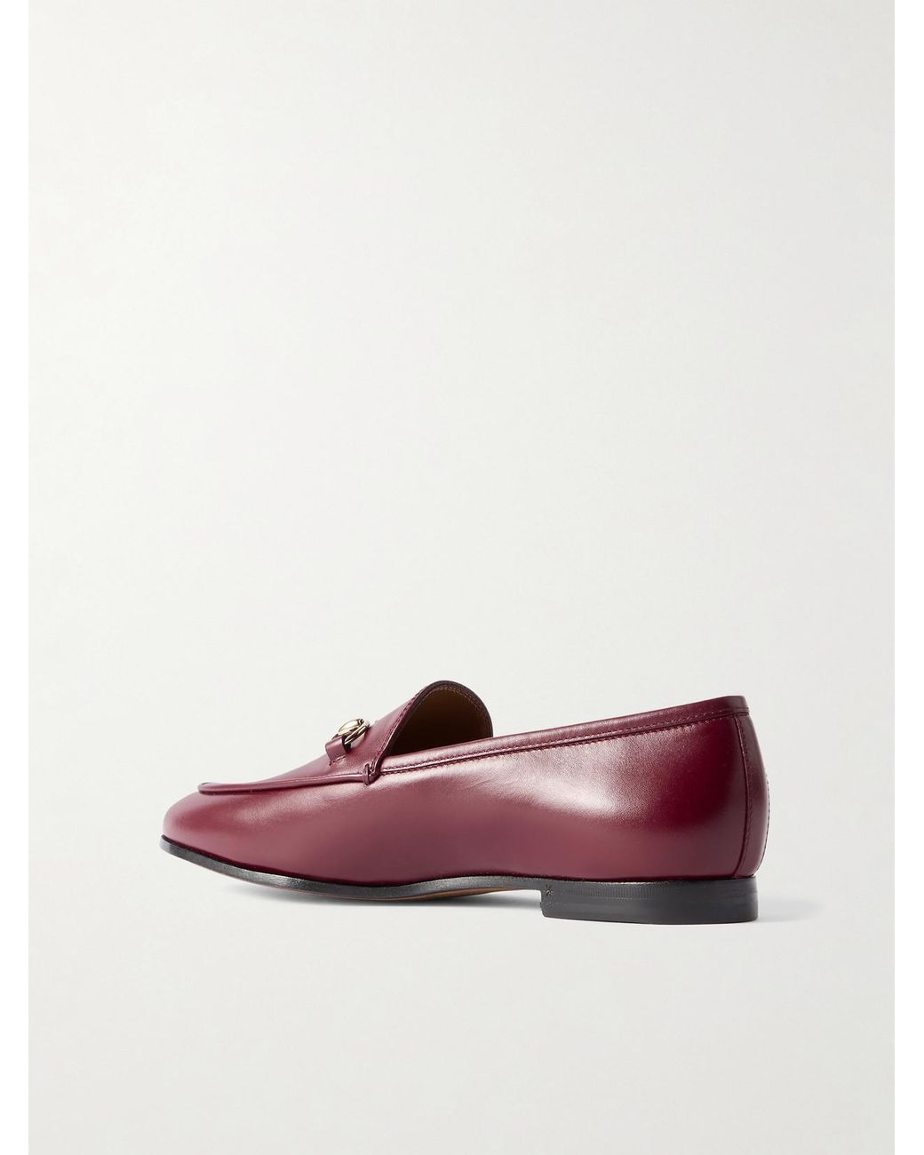 Gucci Purple Jordaan Horsebit-Detailed Leather Loafers