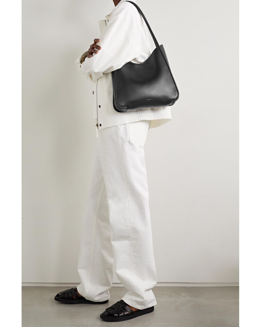 The Row Symmetric Leather Tote in Black | Lyst Australia