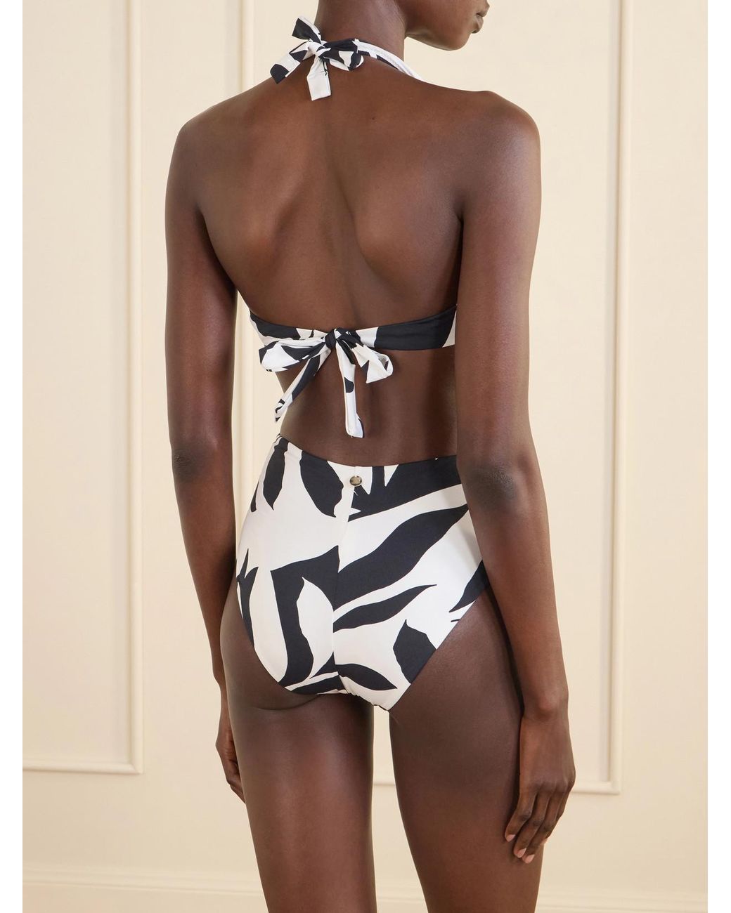 Max Mara White Avena Printed Bikini Top