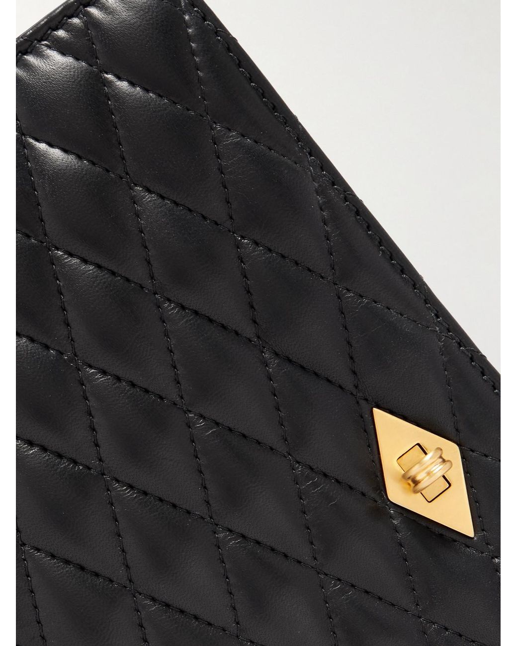 Metier Black Ease Quilted Leather Clutch