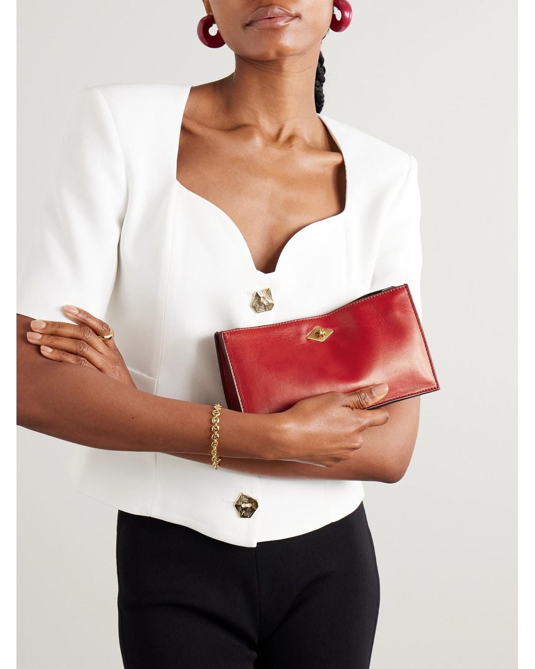 Metier Red Ease 22 Leather Clutch