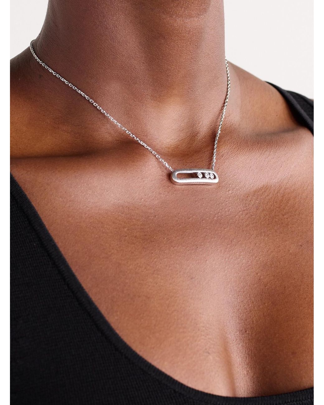 Messika Natural Move Classique Ciselé 18-Karat Diamond Necklace