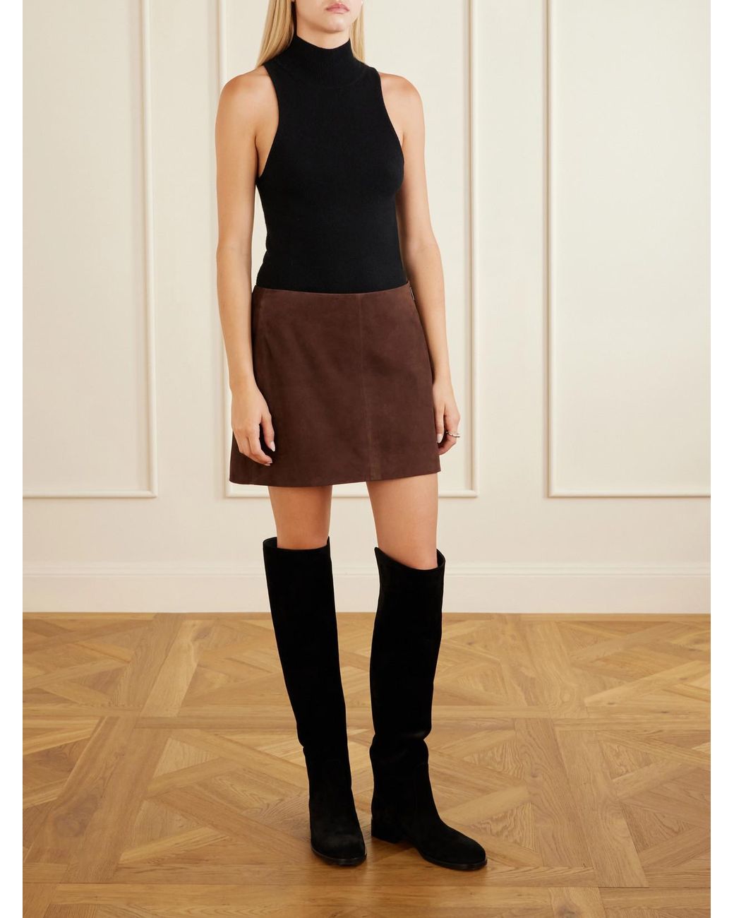 Arma Brown Melody Suede Mini Skirt