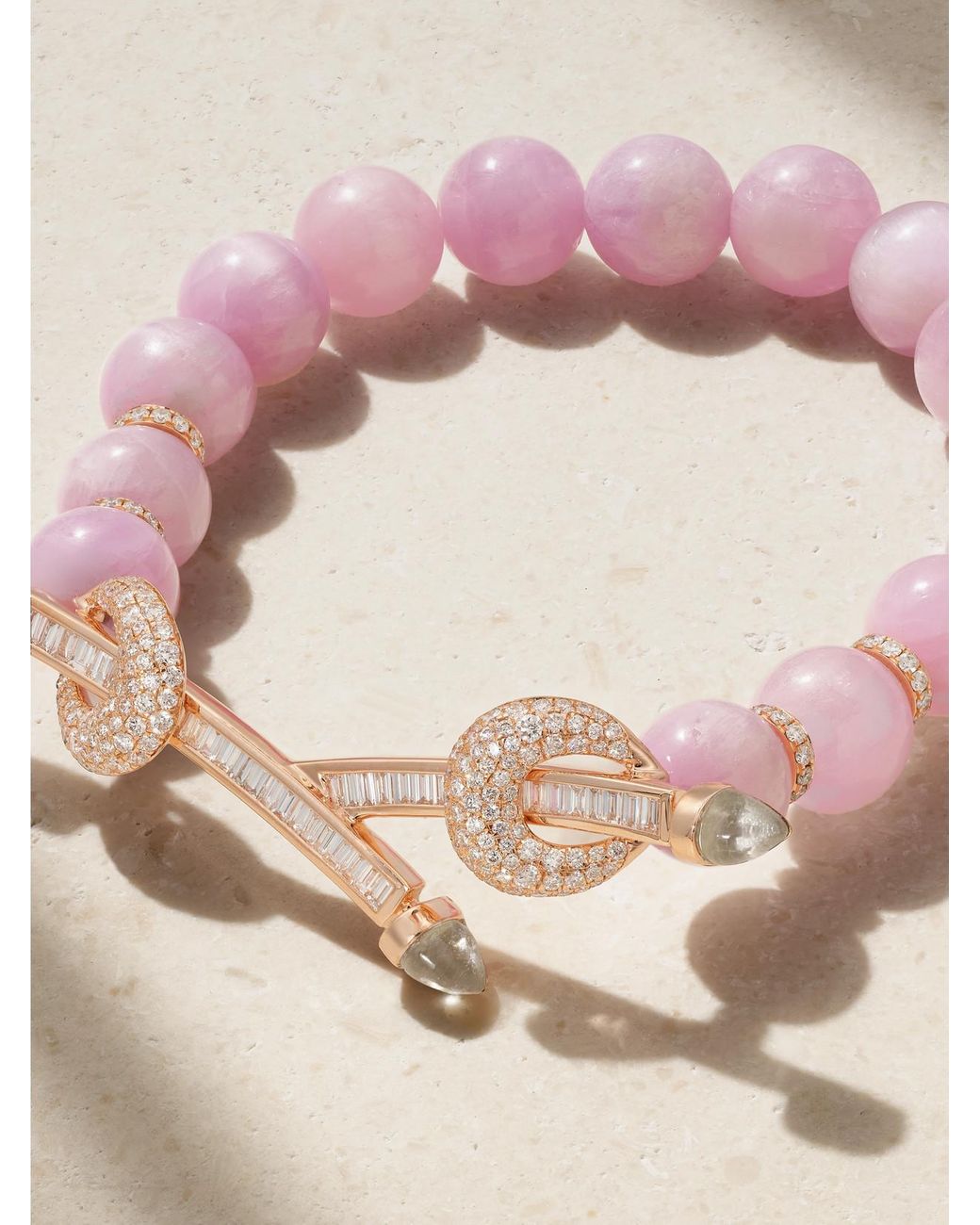 ANANYA Pink Chakra 18-Karat Rose Multi-Stone Bracelet