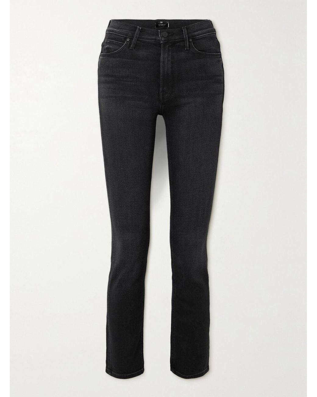 Mother Black The Mid Rise Dazzler Ankle Slim-Fit Jeans