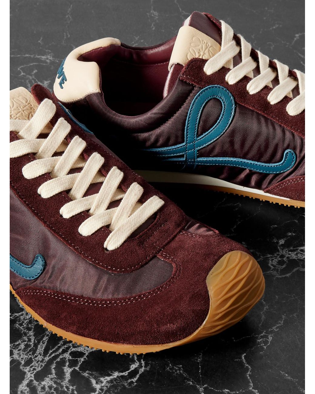 Loewe Black Ballet Runner 2.0 Logo-Appliquéd Shell, Suede And Leather Sneakers