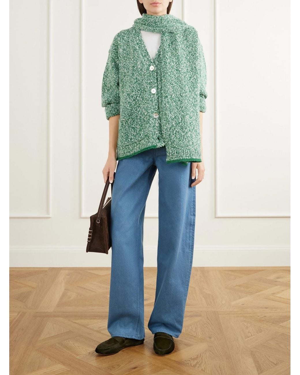 Jamie Haller Green The Penny Calf Hair Loafers
