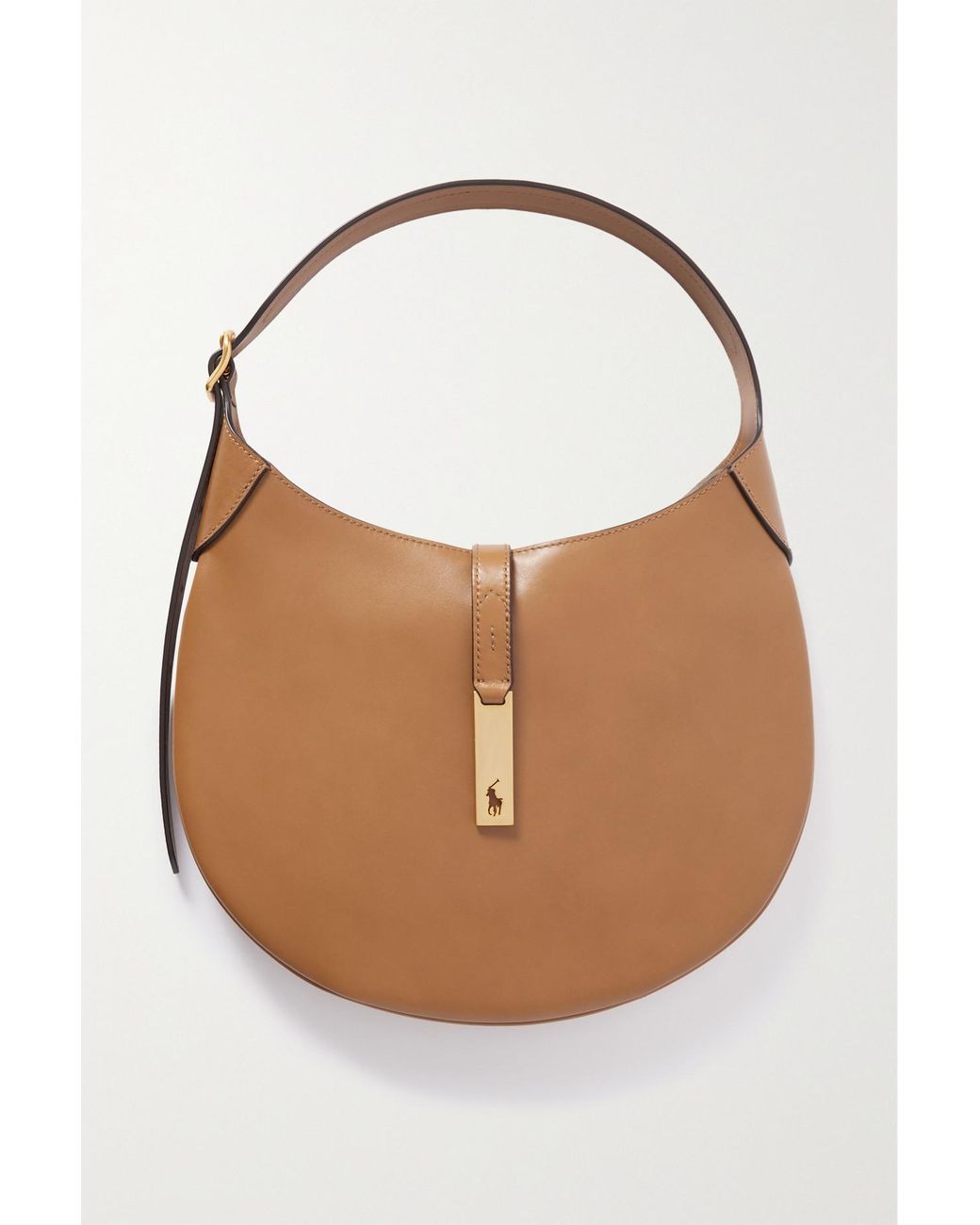 Polo Ralph Lauren Polo Id Medium Leather Shoulder Bag in Brown | Lyst