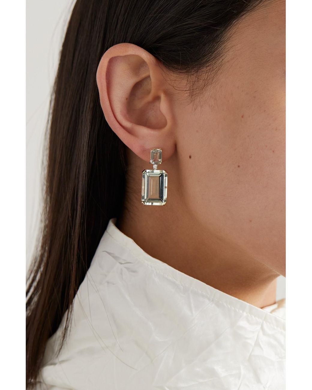 Mateo Natural 14-Karat, Amethyst And Diamond Earrings