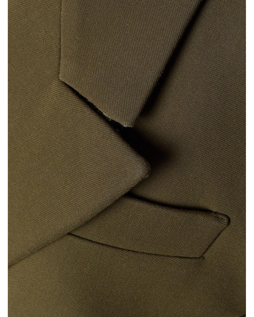 Alaïa Green Double-Breasted Cotton-Twill Blazer