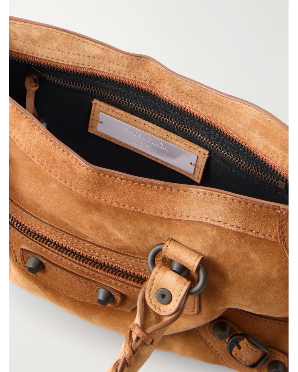 Balenciaga Brown Le City Small Suede Shoulder Bag