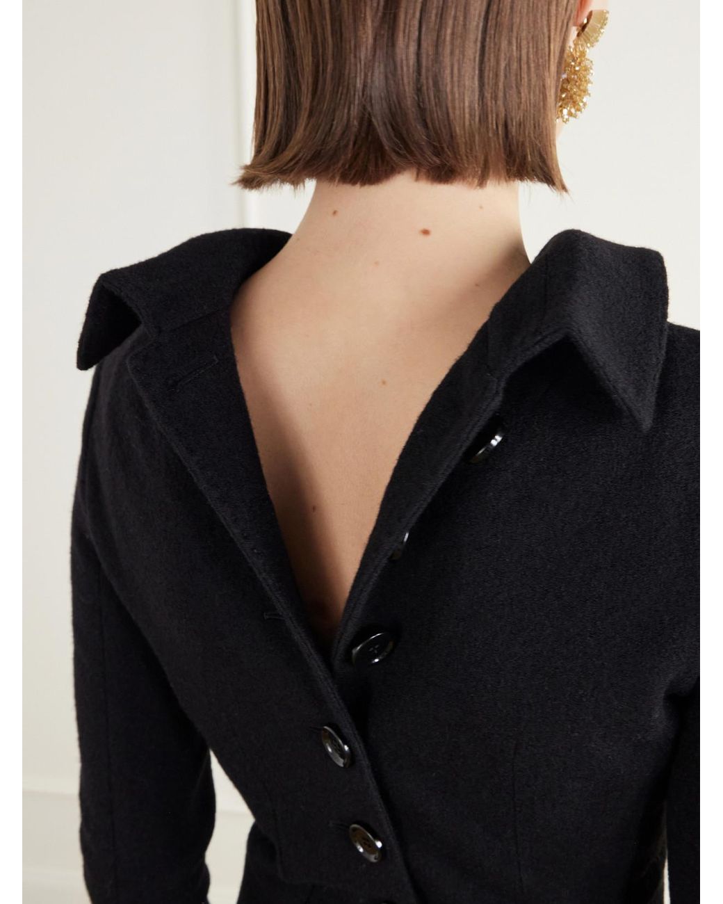 Dolce & Gabbana Blue Darted Wool-Felt Jacket