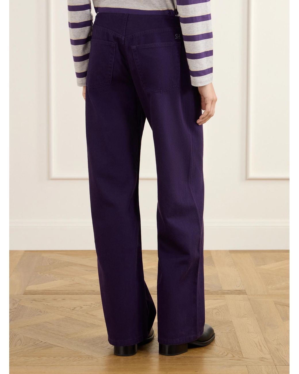 Still Here Purple Cool Low-Rise Straight-Leg Jeans