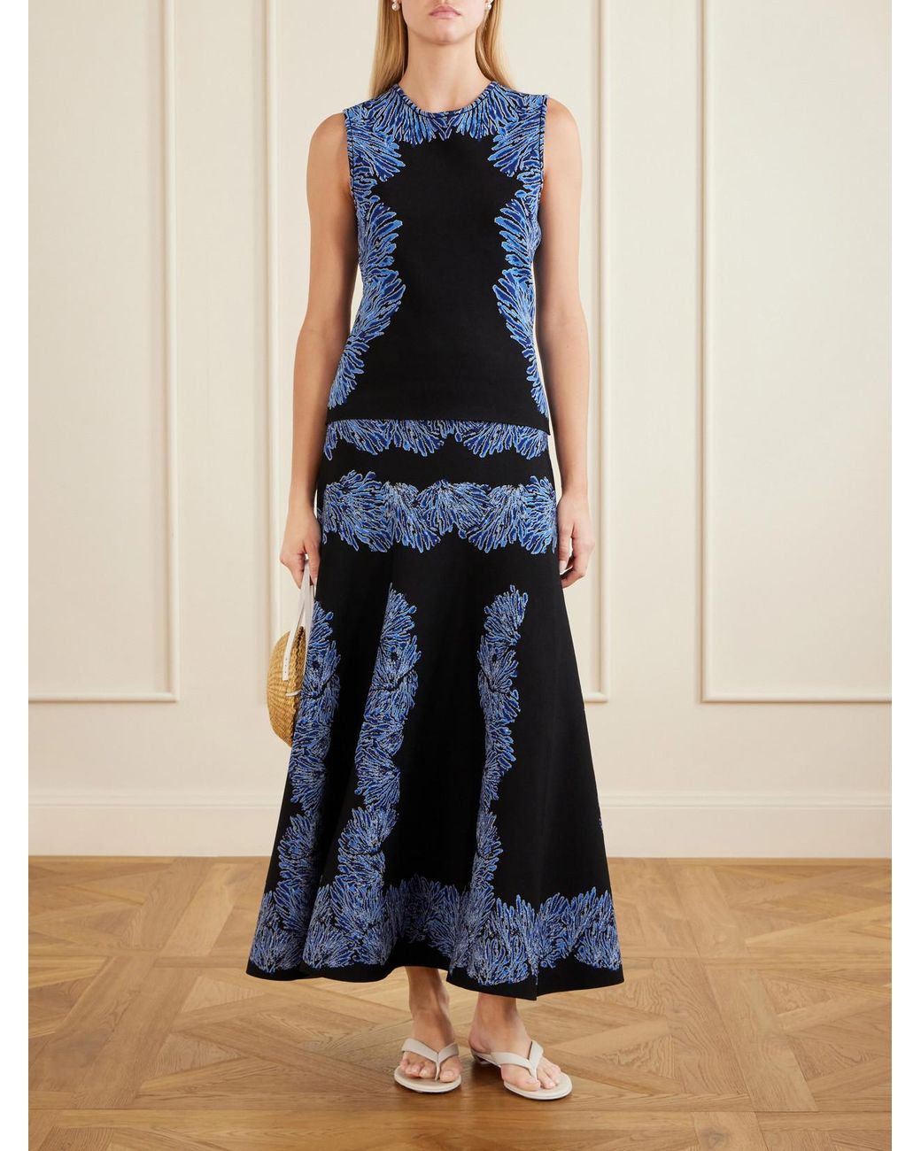 Ulla Johnson Blue Aylin Jacquard-Knit Tank