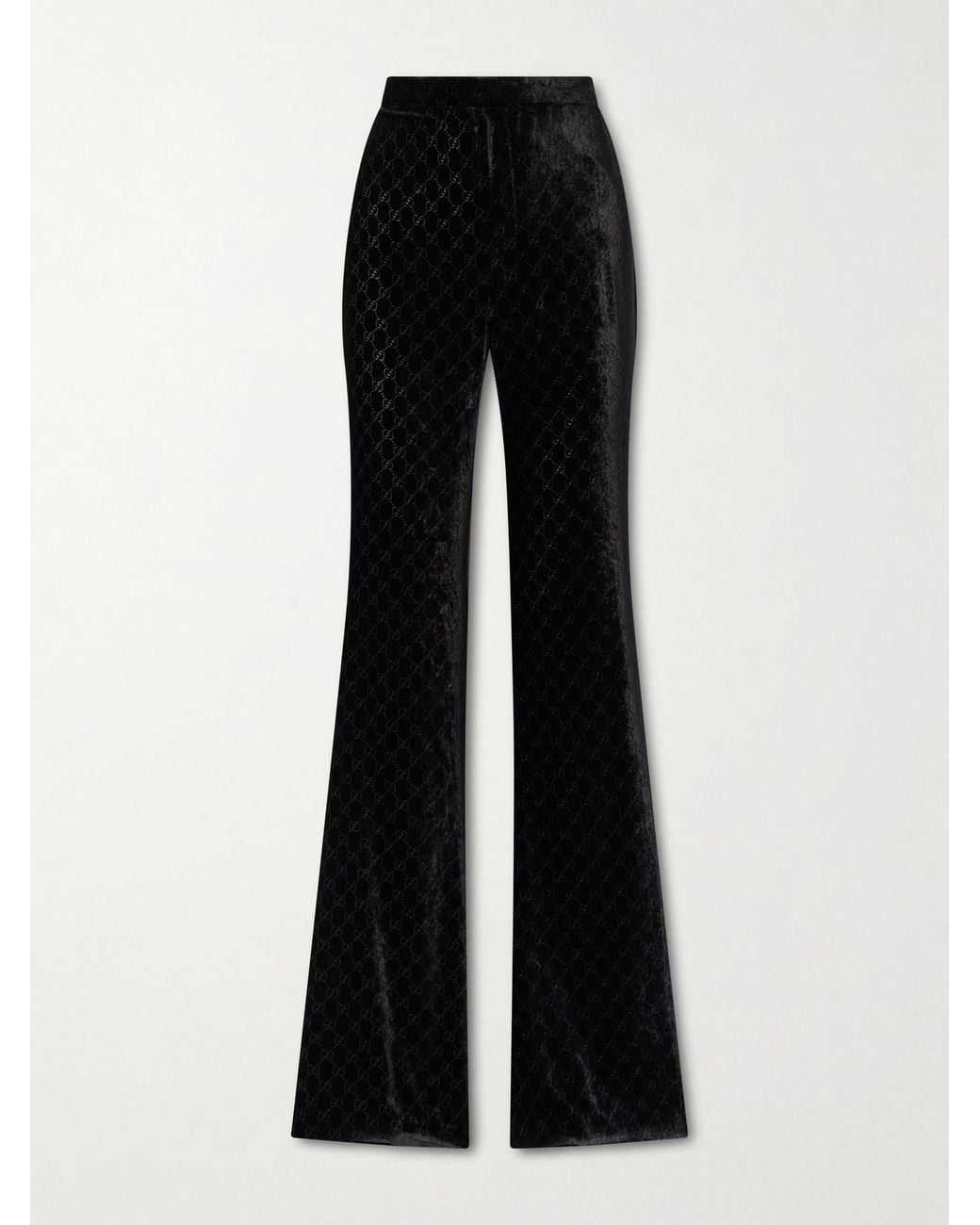 Gucci Black Devoré-Velvet Pants