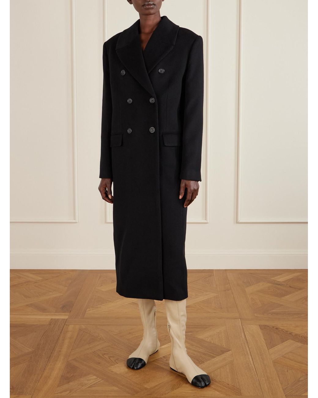Christen White Tabi Stretch-Leather Knee Boots