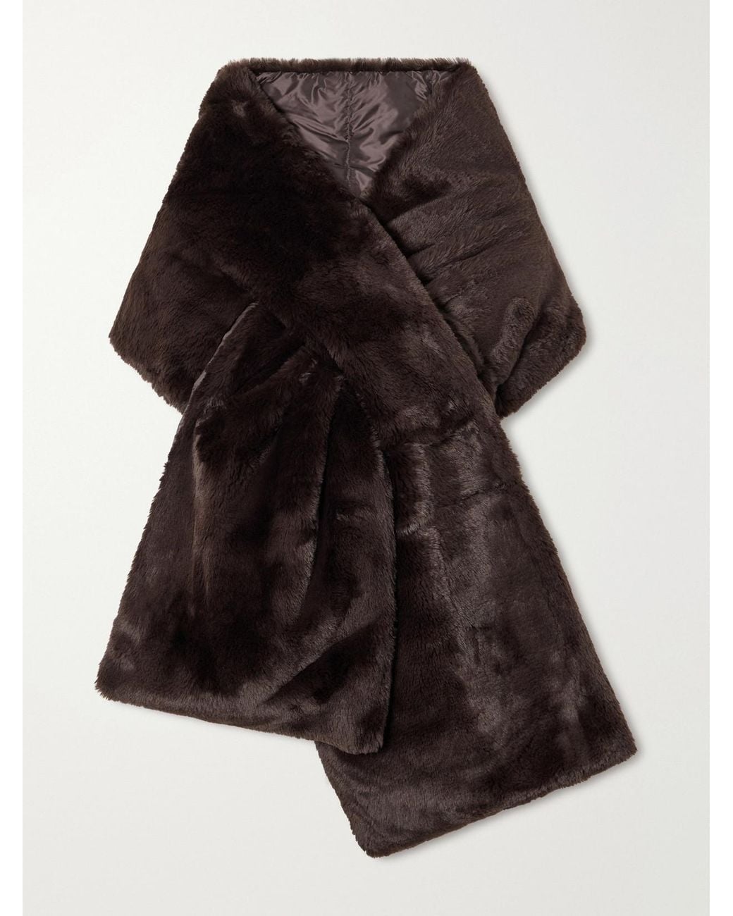 Max Mara Black Piacere Quilted Shell-Trimmed Plush Scarf