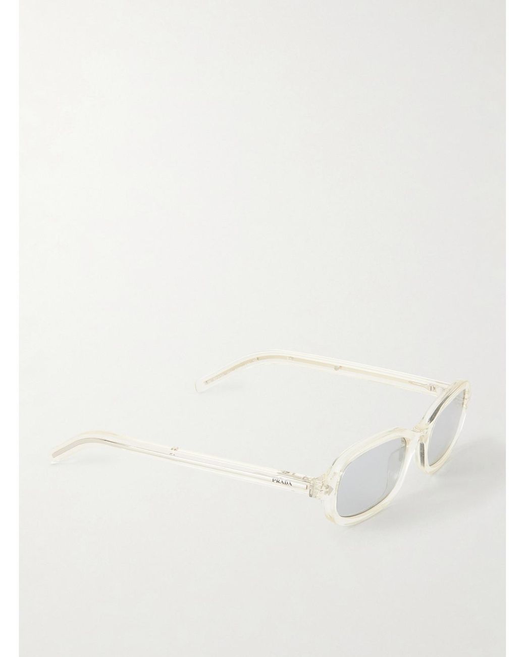 Prada Natural Rectangular-Frame Acetate Sunglasses