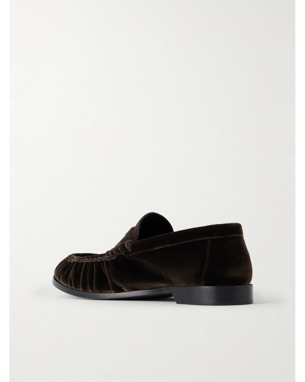 Saint Laurent Black Le Loafer Supple Cassandre-Embellished Velvet Loafers