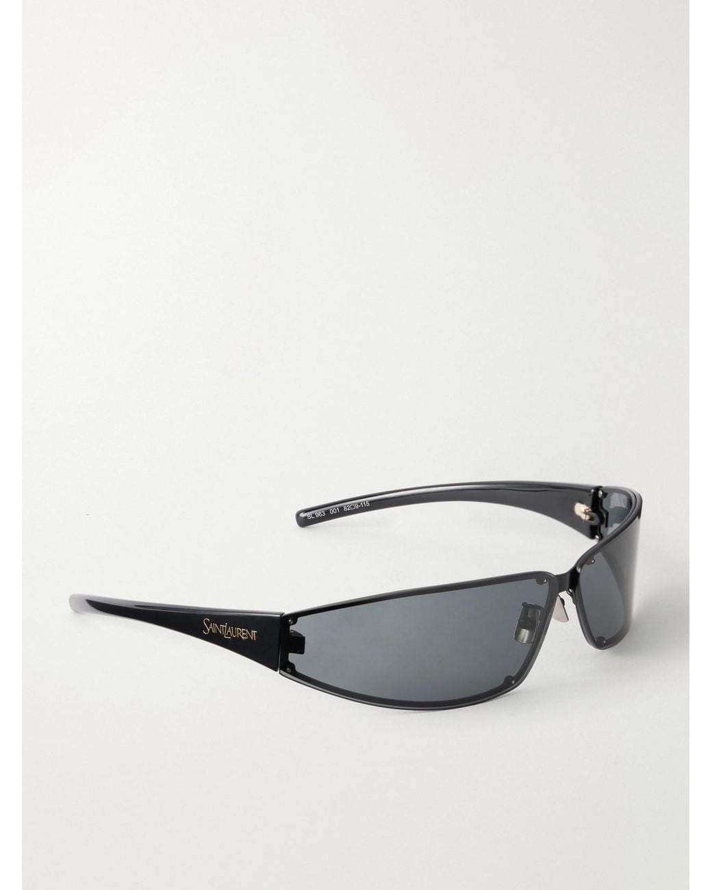 Saint Laurent Gray Sl 963 Square-Frame Metal Sunglasses