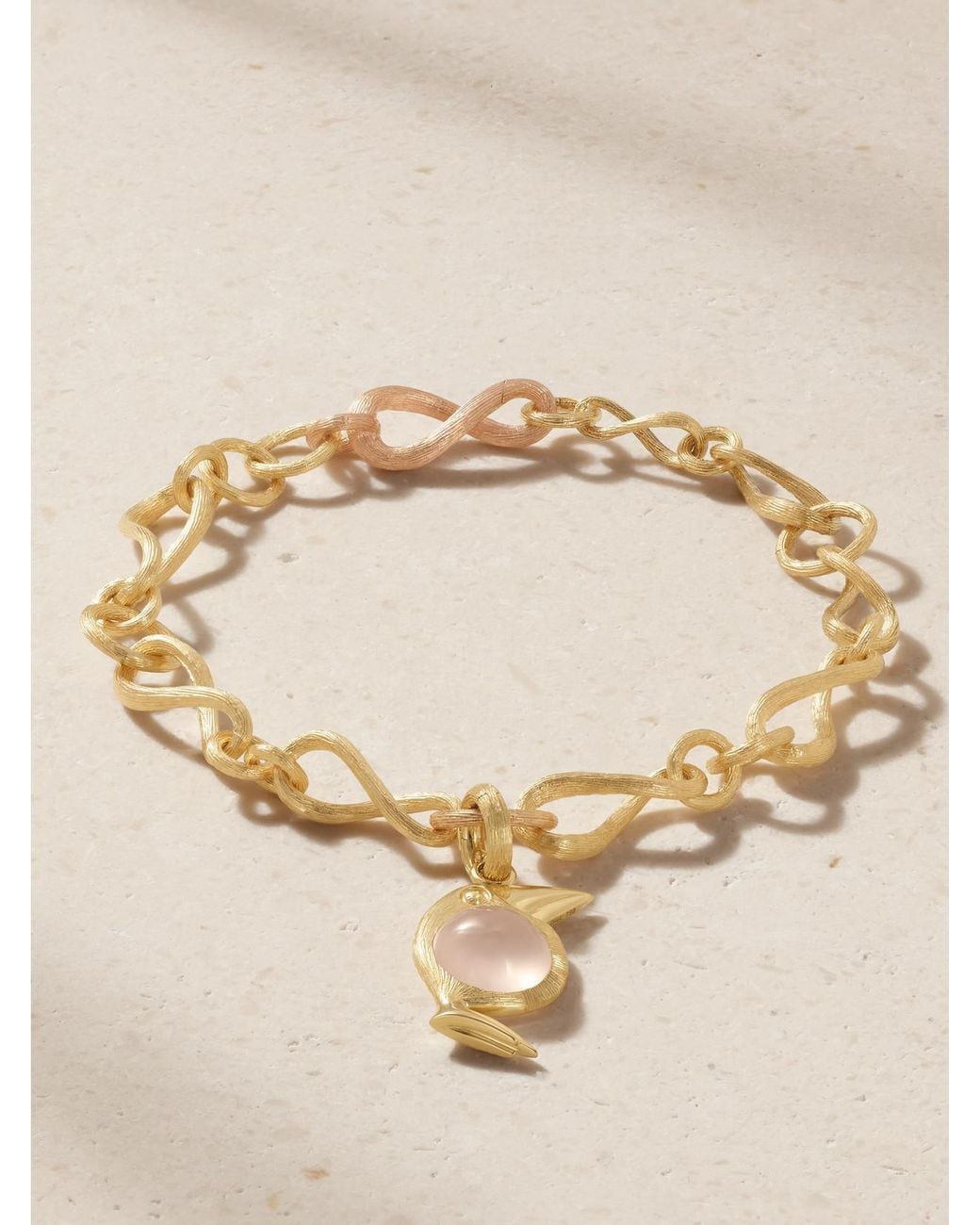 Ole Lynggaard Copenhagen Natural Love 18-Karat And Rose Quartz Bracelet