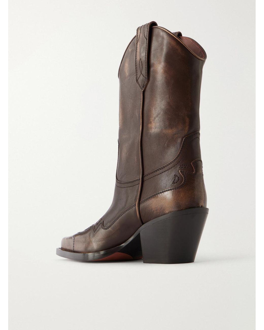 Paris Texas Brown Dakota 60 Embroidered Leather Ankle Boots