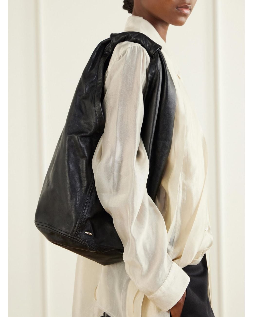 Our Legacy Black Fofo Drip Leather Tote